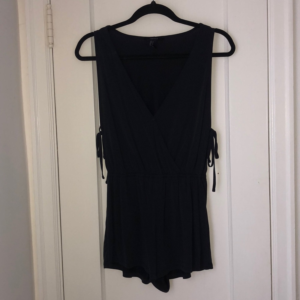 Charcoal velvet romper